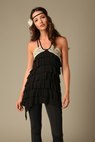 Ruffle Zipper Back Tunic