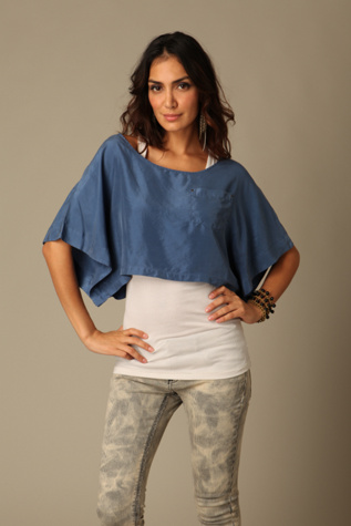 We The Free Silk Cropped Pocket Tee