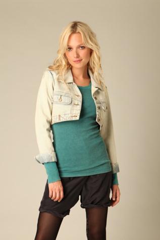 Bleached Cropped Denim Jacket