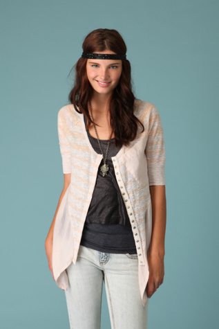 Striped Silky Cardigan