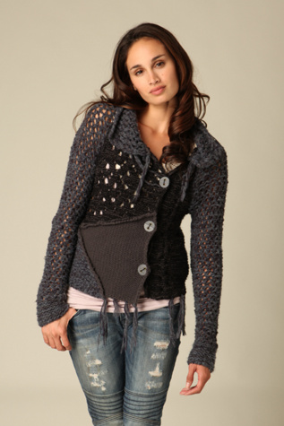Mix Stitch Fringe Sweater