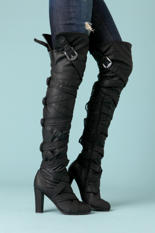 Strappy Heel Over The Knee Boot