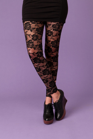 Rose Lace Footless Tight