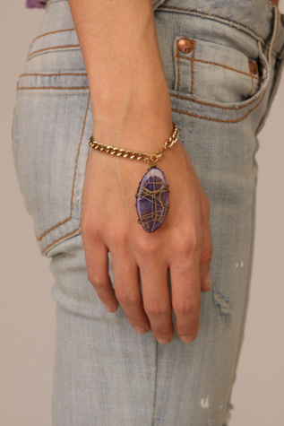 Drop Amethyst Chain Bracelet