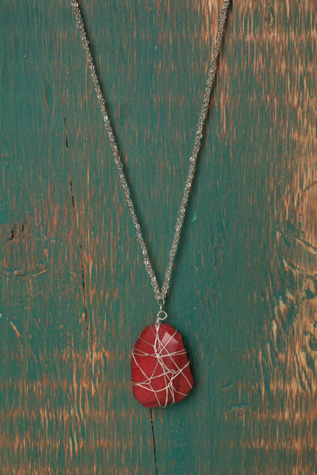 Caged Stone Pendant Necklace