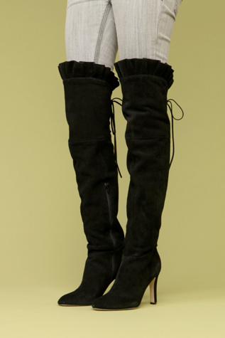 Sophia Ruffle Thigh Hi Boot