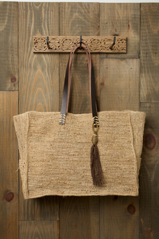 Straw & Leather Tassle Tote