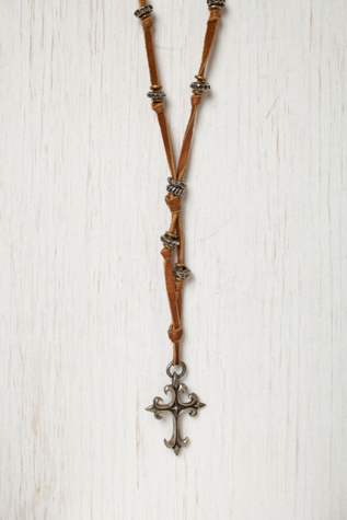 Leather Cross Necklace
