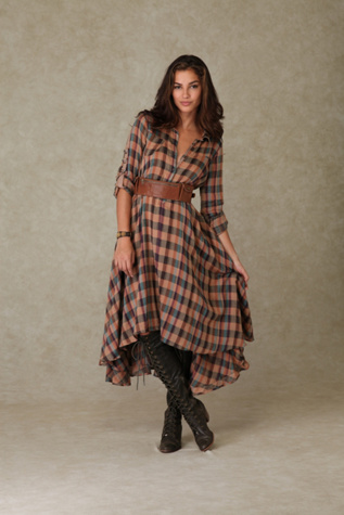 Nicholas K Check Trapeze Dress