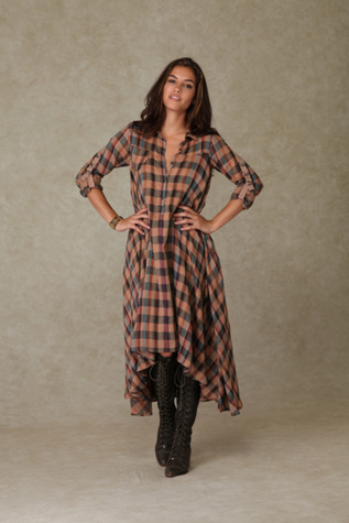 Nicholas K Check Trapeze Dress