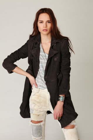 Muu Baa Convertible Leather Trench Coat