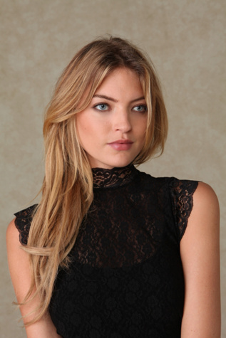 Sahara Mock Neck Lace Top