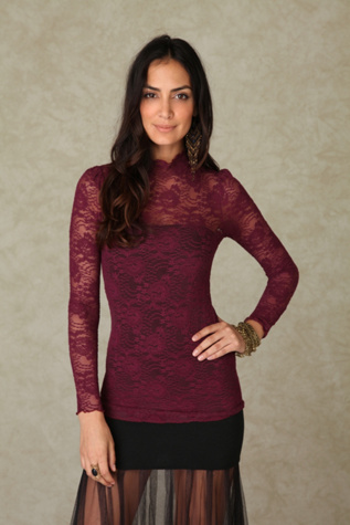 Lace Mock Neck Top