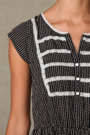 Short Sleeve Dotted Rayon Dress