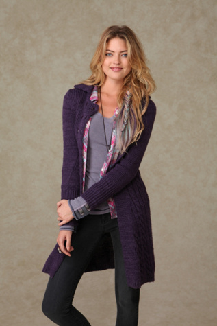 Cable Double Breast Long Cardigan