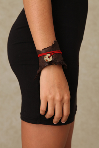 Leather & Coin Wrap Cuff
