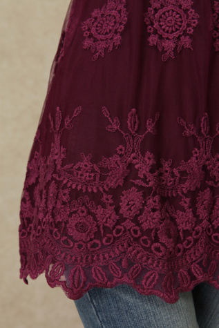 Embroidered Mesh Tunic