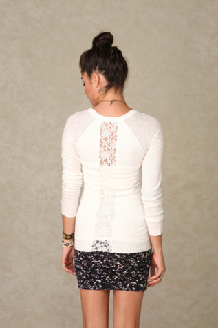 We the Free Long Sleeve Lace Back Sweater