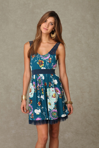 Lace Strap Floral Dress