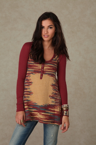 We the Free Henley Sweater Spacedye Tunic