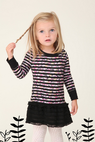 Wee People Starbright Stripe Ruffle Dress