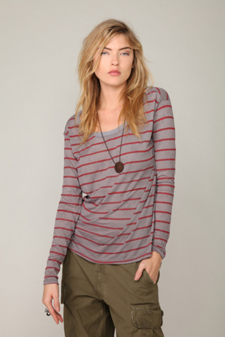 We The Free Striped Burnout Long Sleeve Tee