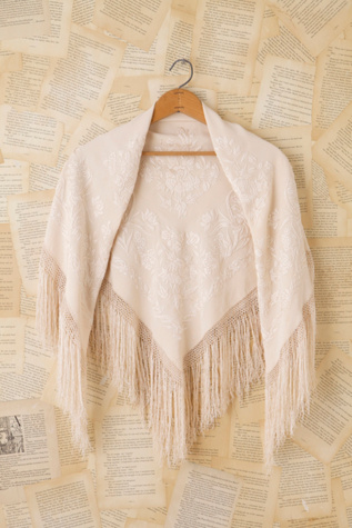 Vintage 1930s Embroidered Shawl