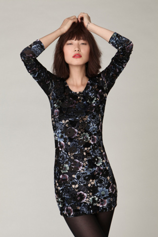 Printed Velvet Bodycon Slip