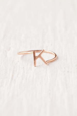 Rosegold Initial Rings
