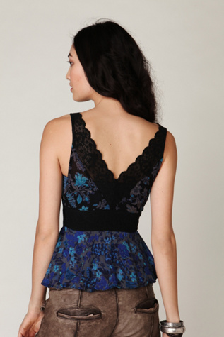 Lace Trim Florals Vest
