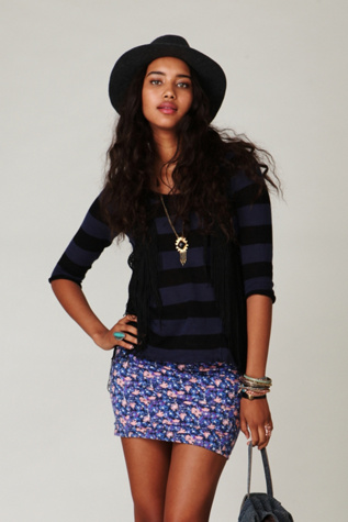 Watercolor Floral Scrunch Skirt