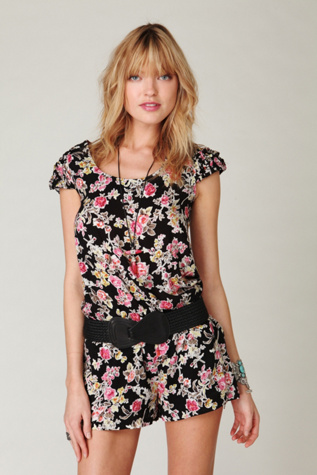 Bow Back Printed Romper
