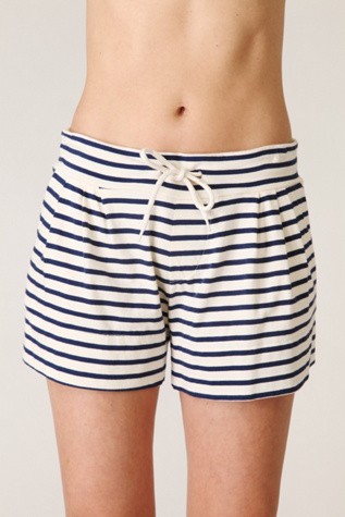 Striped Pleated Shorts