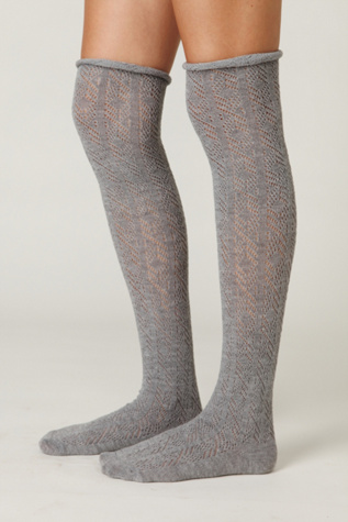 Pointelle Roll Top Tall Sock