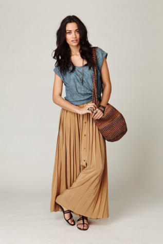 Buttoned Up In Pleats Skirt