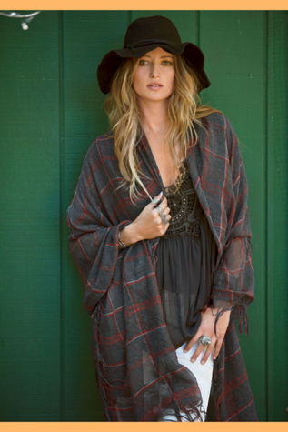 Plaid Gauze Scarf