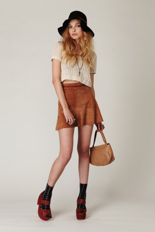 Suede Circle Skirt