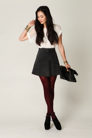 Suede Circle Skirt