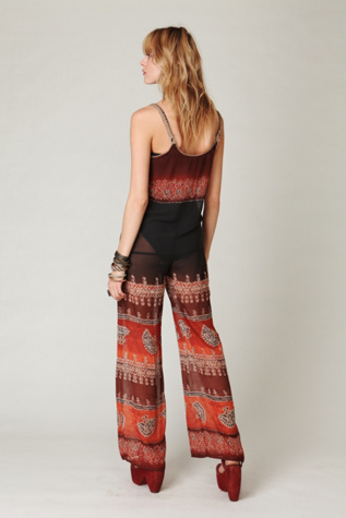 Sheer Printed Romper