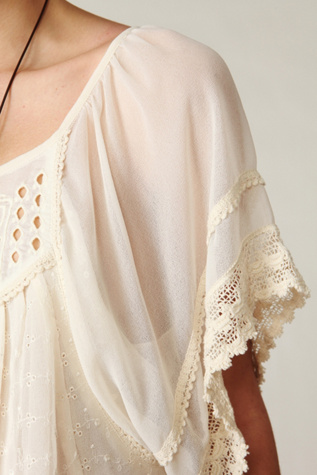 Trimmed Edges Eyelet Top