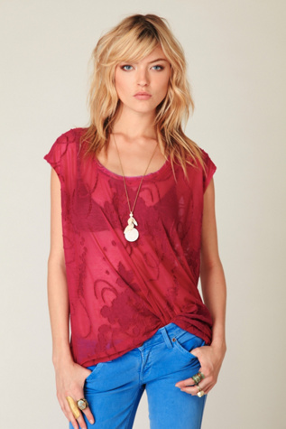 Short Sleeve Floral Jacquard Tee