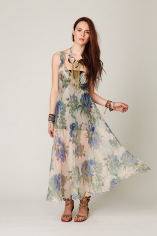 Silk Florals Maxi Slip