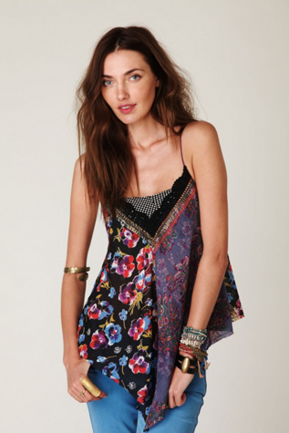 Patchwork Scarf Cami at Free People Clothing Boutique :  tops camis apparel