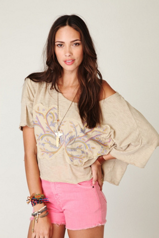 Embroidered Boxy Pullover Tee