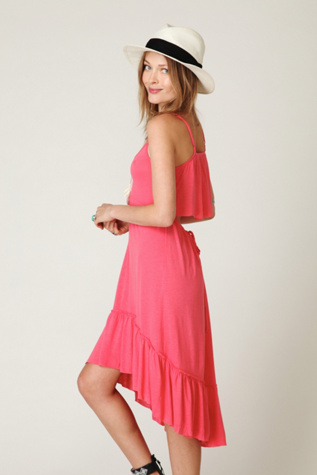 Solid Flutter Back Dress