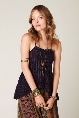 FP New Romantics Puckered Gauze Tank