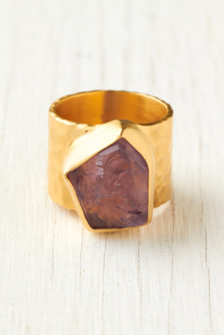Cratered Amethyst Ring