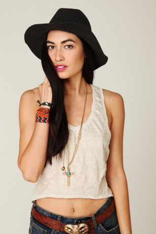 Glitter Crinkle Cropped High Low Tank