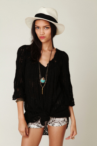 Open Stitch Short Sleeve Tunic