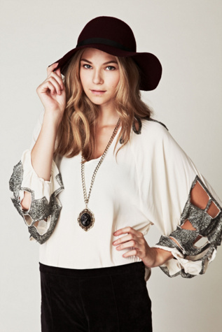 Sequin Sleeve Blouse